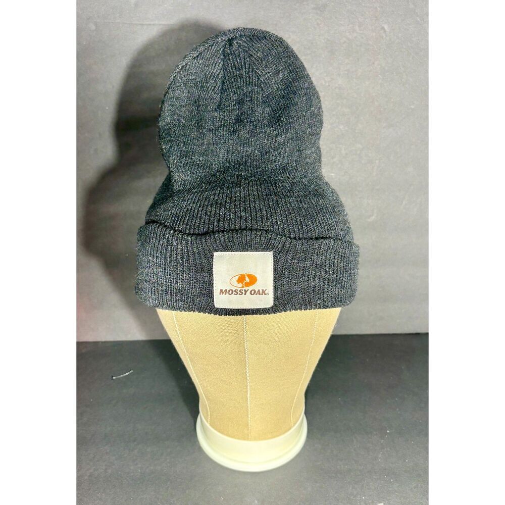 Mossy Oak Black Knit Beanie Hat Mens One Size Outdoor Hunting Winter Skull Cap